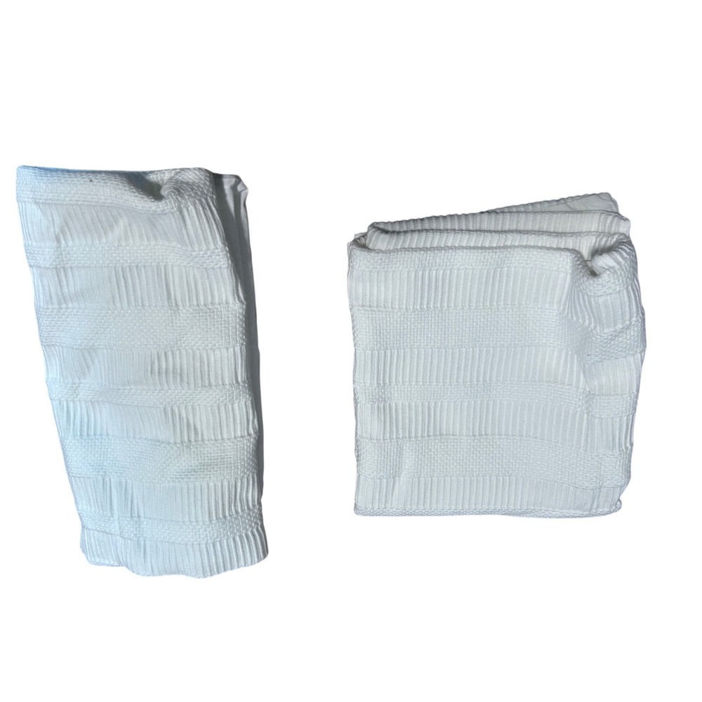 West Elm White Textured Ribbed Cotton King Sham and Euro Sham Set 2pc